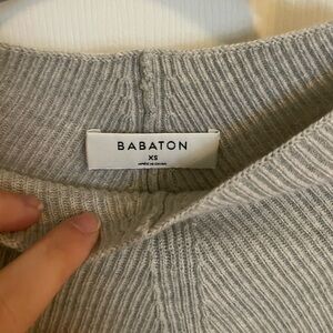 Babaton Light Gray Knit Top